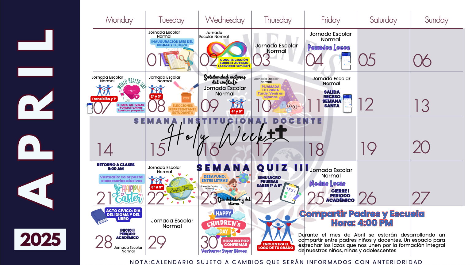 april calendar