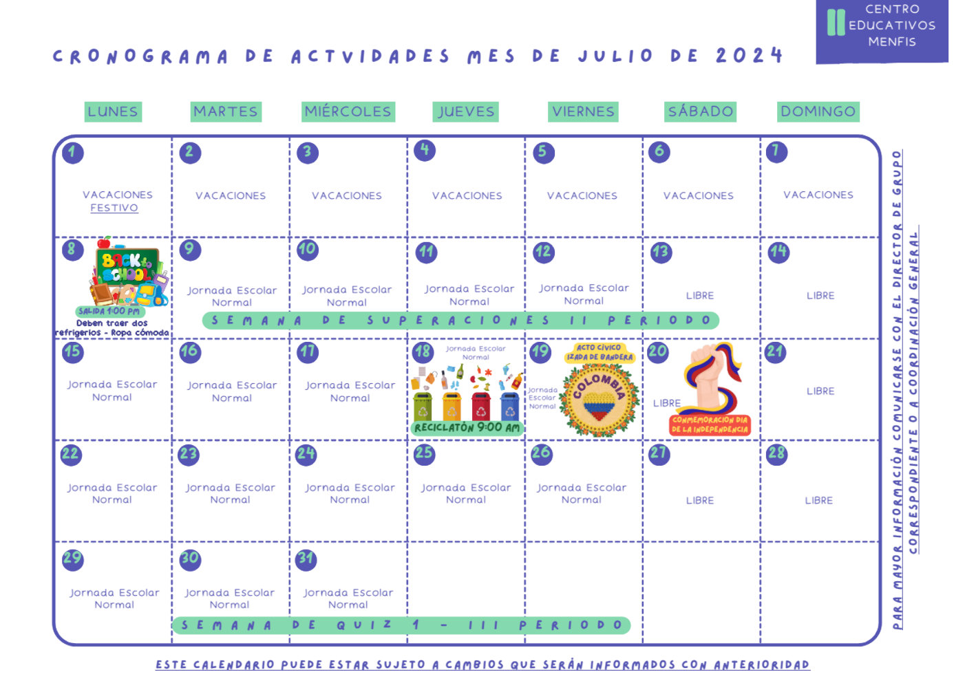 july calendar